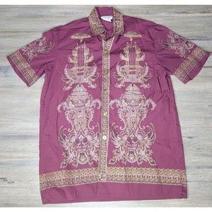 Lucky Brand Island Vibe Maroon Button-Up Shirt Men's Size XS